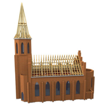 WD Fudalewicz kościół - schemat konstrukcje dachowe prefabrykowane